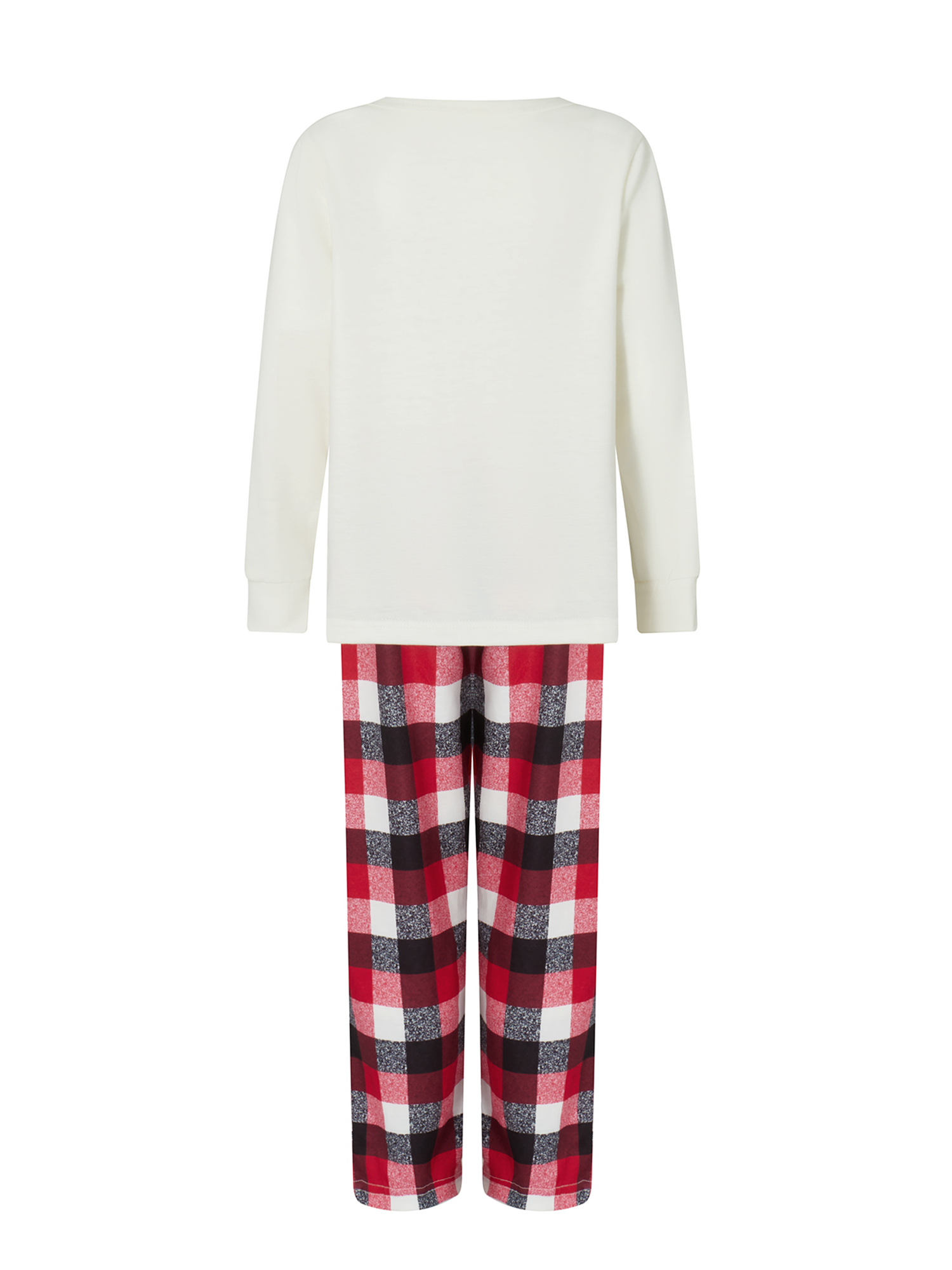 Family Christmas Pjs Matching Sets Christmas Pajamas Santa Printed Top and Plaid Pants Sleepwear for Family
