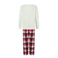 thumbnail image 3 of Caoirhny Parent-Child Christmas Pajamas, Romper/ Long Sleeve Letter Print Tops and Plaid Pants Suit for Kid Dad Mom Sleepwear, 3 of 9