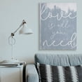 thumbnail image 2 of Stupell Industries Whimsical Love Is All You Need Script Blue White Quote Canvas Wall Art Design by Daphne Polselli, 36" x 48", 2 of 6
