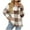 Brown, variant on Womens Fashion Sweatshirts Plaid Stand Collar Sherpa Sweatshirts Half Zip Fuzzy Fleece Pullover Casual Loose Fluffy Outerwear Brown Medium