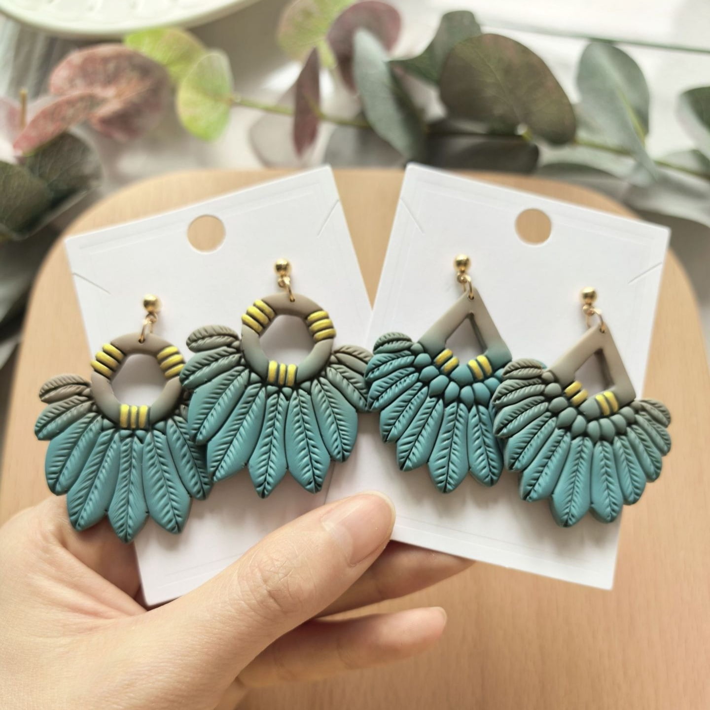Bohemian style soft clay earring mold-2 pack DIY handmade earring mold