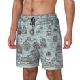 thumbnail image 1 of Balery Pirate Adventure Map Bañador para hombre, shorts de playa de secado rápido con entrepierna y forro de compresión-Large, 1 of 6