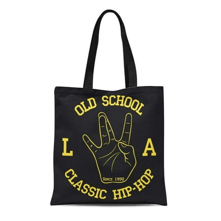 KDAGR Canvas Tote Bag Los Angeles Hip Hop West Coast Hand Gesture Reusable Shoulder Grocery Shopping Bags