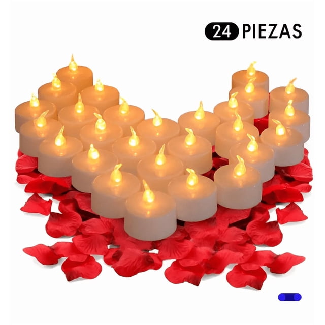 Xtellar 24 Velas Led Ambar Parpadeante Decoración Fiestas Boda Xv Color Rosa