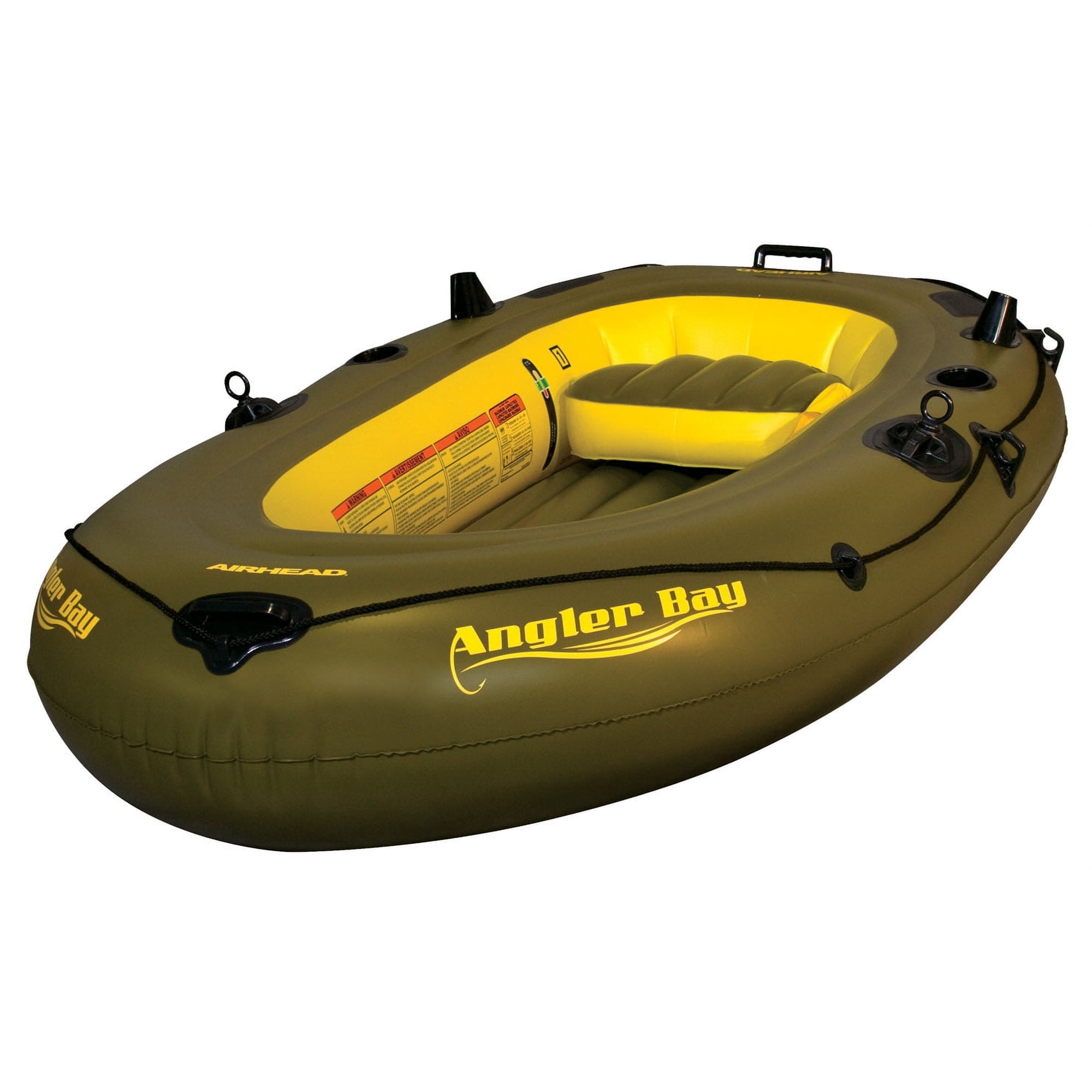 Airhead Angler Bay 3 Person Lightweight & Portable Inflatable Fishing Boat