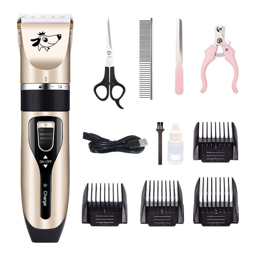 Pet Hair Trimmer Low Noise Rechargeable Dogs &Cats Wireless Electric Clippers Set Professional Grooming at Home Clippers Pet Grooming Clippers 