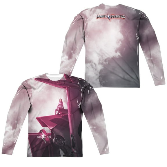 Power Rangers - Pink Zord Poster (Front/Back Print) - Regular Fit Long Sleeve Shirt - Small