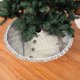 thumbnail image 1 of Falda para árbol de Navidad con encaje y flecos, estilo muñeco de nieve, letrero de metal vintage, pintura de hierro, suave, ligera y agradable al tacto, falda para árbol de 30", 1 of 7