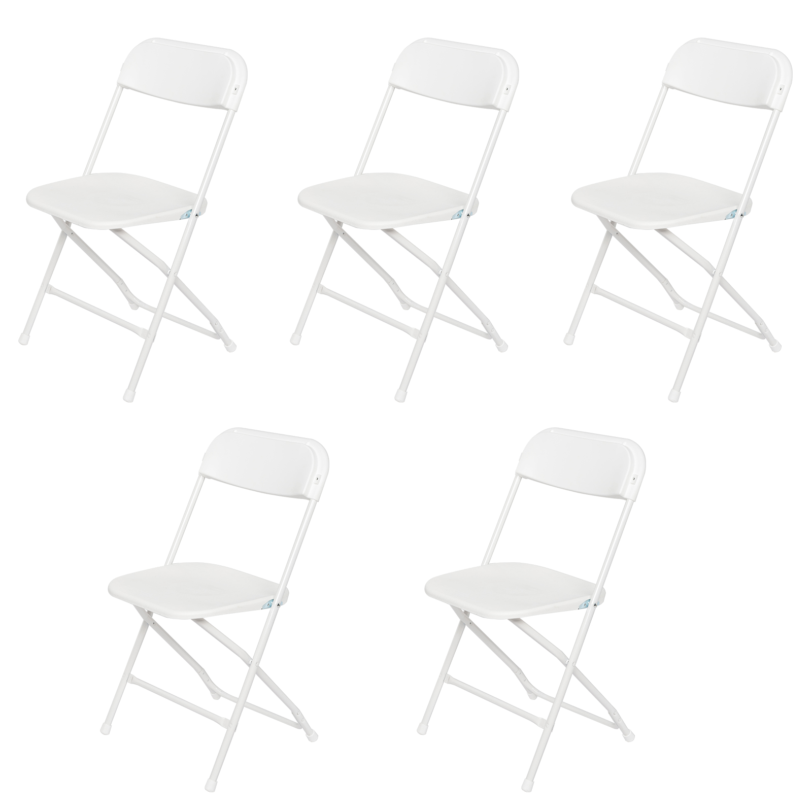 Plastic Folding Chair White 5 Pack 350LB Weight Capacity