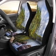 thumbnail image 2 of ZHANZZK Set of 2 Car Seat Covers Blue Tree Forest Lake Landscape Green Water Forrest Trees Universal Auto Front Seats Protector Fits for Car,SUV Sedan,Truck, 2 of 5