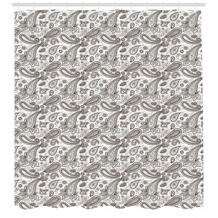 Brown Paisley Shower Curtain Classical Almond Like Shape