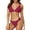 Pink, variant on Women High Cut Bikini Set Tie Shoulder Swimsuits Bathing Suits 2 Piece Swimwear