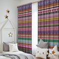 thumbnail image 5 of Blackout Kids Curtains,Purple Boho Tribal Stripes and Hearts Pattern Childrens Insulated Curtains Set Of 2,Bedroom Essentials,Toddler Room Decor 52x84in(132x213cm), 5 of 5