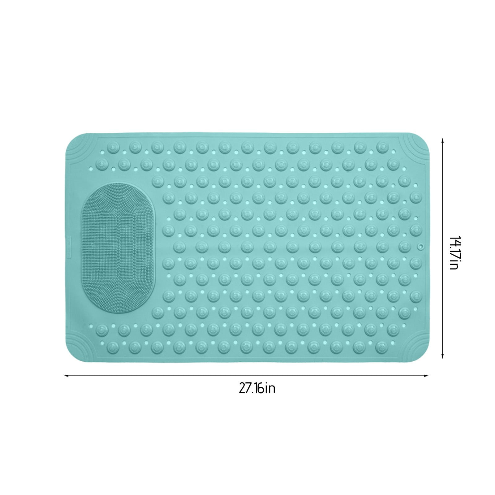 Mecorevxz Bathtub and Shower Mats, Extra Long Non-slip Bath Mat 27.16x14.17 Inch,Washable Bath Tub Mat with Suction Cups & Holes for Bathroom,Green