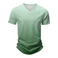 thumbnail image 6 of WTOBBY Men's Stylish V Neck Short Sleeve T-Shirt with Gradient Print Soft, Lightweight, and Breathable, Perfect for Casual Outings, Summer Wear, and Everyday Style,Mint Green 2XL, 6 of 6