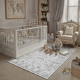 thumbnail image 4 of BERTHMEER 3'x5' Small Gray Area Rugs Vintage Throw Rugs for Bathroom Bedroom Dining Room Office Entrance Kitchen Non Slip Washable Oriental Rugs Carpets, 4 of 7