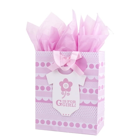 Hallmark, G is for Girl, Large Baby Girl Gift Bag with Tissue (Birthday Gift Ideas For Girl Best Friend)