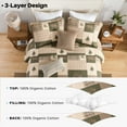 thumbnail image 6 of Bedduvit Rustic Farmhouse Queen Size Quilt - 100% Organic Cotton Quilt Set, Brown Green Plaid Lightweight Bedspread for Queen Beds, Bear Tree Animal Lodge Cabin Bedding Set with 2 Pillow Shams, 6 of 11