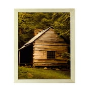 Secluded Country Cabin, 5 x 7 Wooden Framed Print Sign Easy Installation | Forest and Trees | Stylish Modern Decoration For The Home and Officer