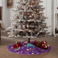 thumbnail image 5 of Daiia Retro 80s Style Drawing Merry Christmas Tree Skirt , Xmas Large Lace-up Tree Skirt, Santa Snowflakes Rustic Home Decorations New Year Party Farmhouse Decor-30", 5 of 7
