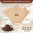 thumbnail image 3 of 200 Count Coffee Filters #4 Cone Coffee Filters 8-12 Cup Disposable Coffee Filters 4 Cone Paper Unbleached Natural Number 4 Filters Paper Compatible with Coffee Filter, Drip and Pour Over Coffee Make, 3 of 8