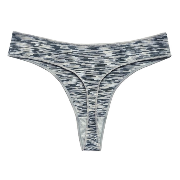 IFNWSV Womens Thong Underwear Low Rise Ribbed Breathable Stretch Panties for Women Comfort Fit Daily Wear Black L