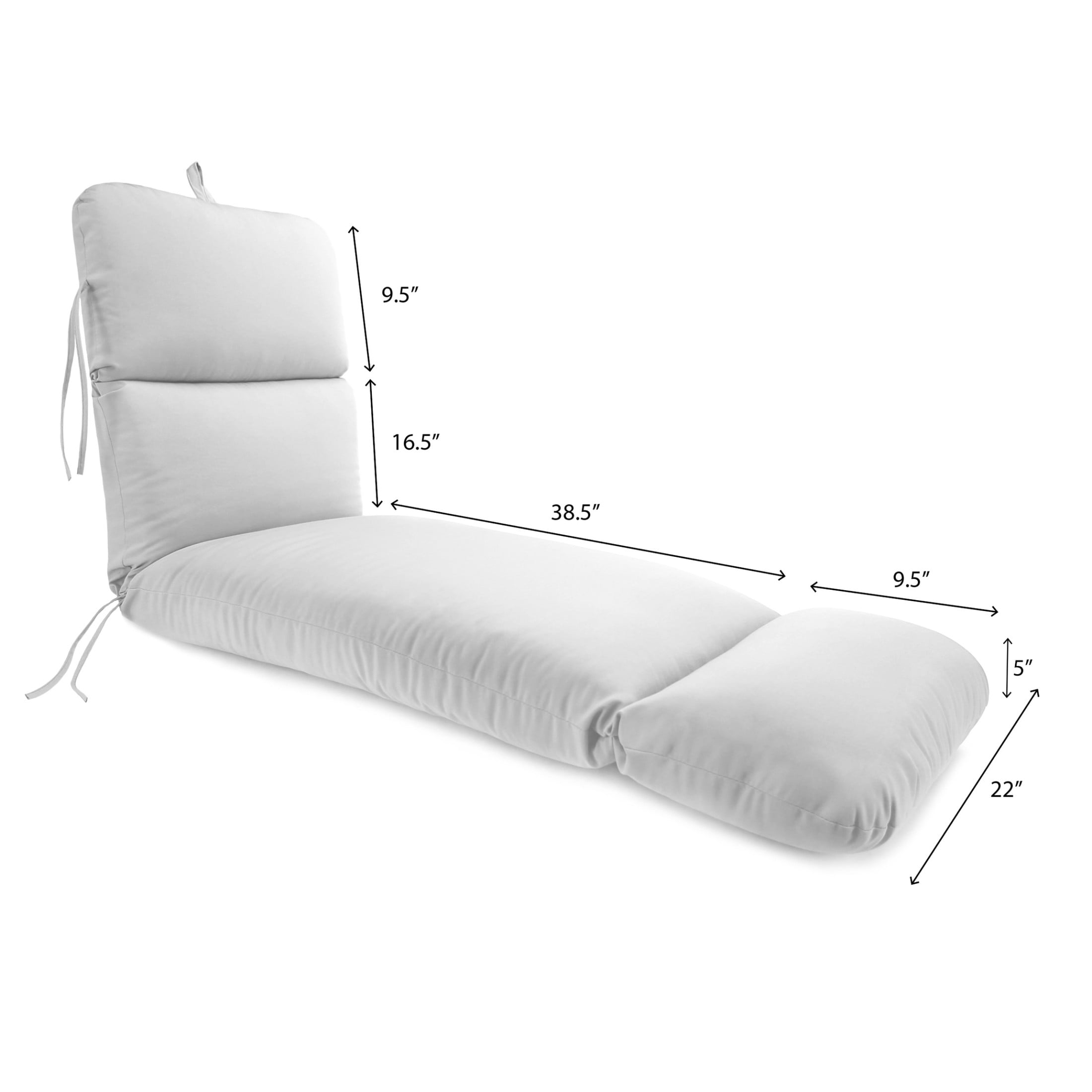 Jordan Manufacturing Sunbrella 74" x 22" Spectrum Sand Solid Rectangular Outdoor Chaise Lounge Cushion with Ties and Hanger Loop