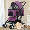 thumbnail image 2 of CL.HPAHKL 3 in 1 Dog Stroller For Medium Small Dogs Cats, 4 Wheels Folding Cat Stroller Pet Stroller with Removable Carrier, Portable Dog Cat Cage Jogger Stroller with Storage Lightweight for Travel, 2 of 7