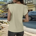 thumbnail image 5 of Summer Tops for Women Women's Fashion Casual Short Sleeved T Shirt Round Neck Solid Color Loose Top Vest 1 Athletic Tops for Women Loose Fit Business Shirts Neck Top Camisole Tall Clothes Brown L, 5 of 9