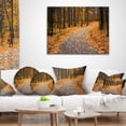 thumbnail image 4 of Designart Autumn Walk Way with Fallen Leaves - Modern Forest Throw Pillow - 12x20, 4 of 5