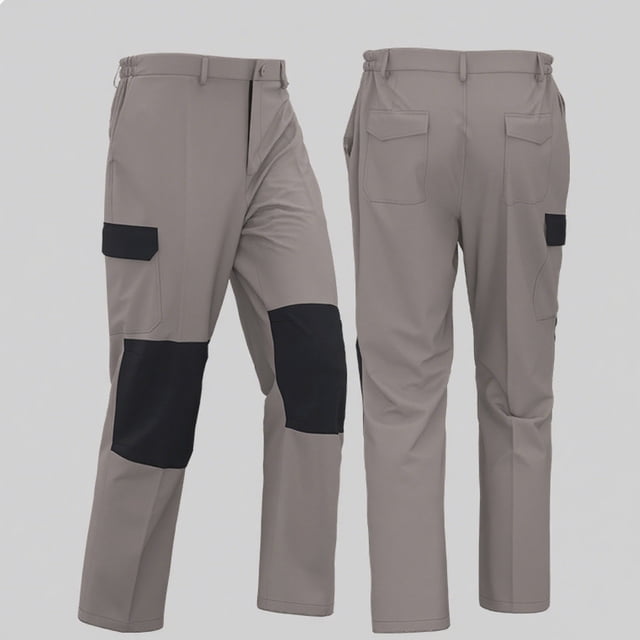 Leodye Pantalon de Travail pour Hommes à Blocs de Couleur à la Mode, Pantalon Cargo Imperméable en Ripstop pour Hommes avec Multiples Poches, Pantalon de Randonnée Tactique Kaki m(m)