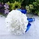 thumbnail image 1 of Ramo de Novia de Dama de Honor onlyliua con Perlas y Flores Artificiales de Seda Azul, 1 of 3