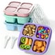 thumbnail image 1 of Recipientes Bento para bocadillos CSQLJ con 4 compartimentos para preparar comidas, paquete de 4, 1 of 7