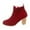 Red, variant on Women's Ankle Boots Heel Platform Sole Side Zipper Lace Up Non Footwear for Casual Outdoor Wear in Fall and Winter