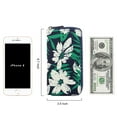 thumbnail image 3 of HAWEE Cellphone Wallet Dual Zipper Wristlet Purse with Card Slot/ Coin Pouch Compatible with iPhone/Samsung for Women or Lady, Green + White Floral, 3 of 7