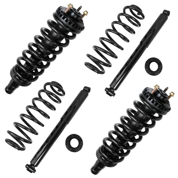 Detroit Axle - 4pc Struts for 2002-2006 Chevy Trailblazer EXT GMC Envoy XL, 04-05 Envoy XUV, 4 Front and Rear Struts & Coil Spring 2003 2004 2005 Replacement Suspension Shock Absorbers