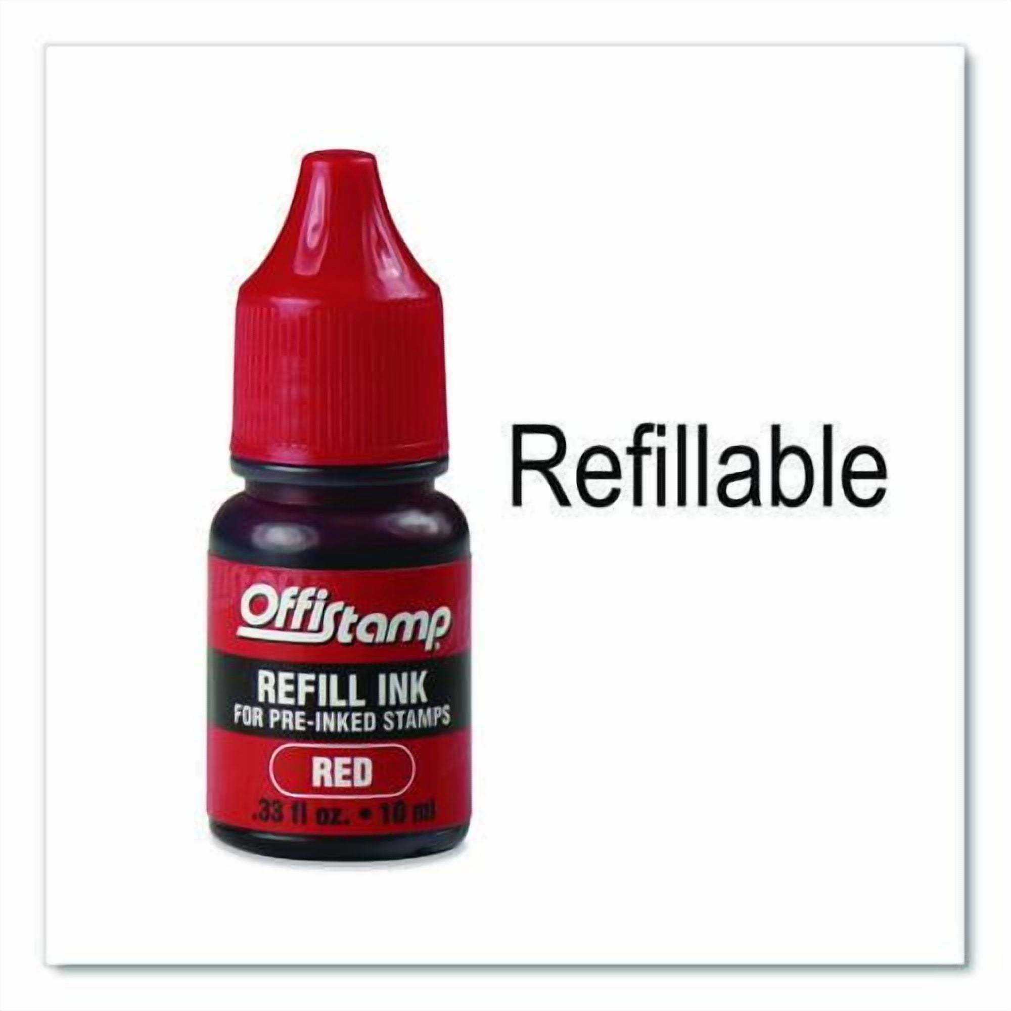 Pre-Inked Message Stamp, Draft, 1.63" X 0.38", Red Ink | Bundle of 5