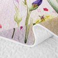 thumbnail image 5 of Erosebridal Vintage Hummingbird Quilt Full,Lovely Flower Full Bedspread Sets,White Purple,3pcs,1 Coverlet and 2 Pillowcases, 5 of 7