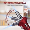 thumbnail image 3 of MK Windproof Inflatable Ducted Butane Fuel Cigar Lighter, zinc alloy gun-style design, with flame locking device, suitable for barbecuing, baking and outdoor use., 3 of 8