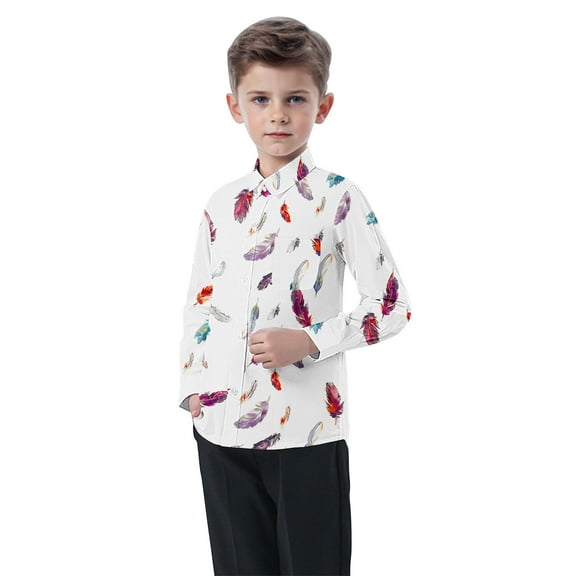 Toddler Baby Button Up Shirt for Boys Back to School Uniform Long Sleeve Graphic Shirts Dressy Casual Spring Girls Tops, Red, 5 Years