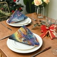 thumbnail image 3 of Satin Napkin Square 20 Inches Soft Smooth Decorative Napkins for Party Wedding Banquet and Dinner Psychedelic Art Unicorn, 3 of 8