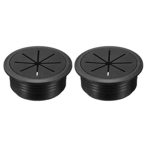 2 Pack Desk Grommet, 2.09 Inch 53mm Desk Cable Hole Cover, Black