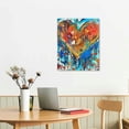 thumbnail image 3 of JEUXUS Colorful Love Heart Canvas Wall Art Abstract Romantic Artwork for Bedroom Contemporary Paintings Framed and Stretched Ready to Hang, 3 of 5
