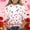 Red, variant on Girls Red Cold Shoulder Top, 3/4 Sleeve Heart Print Shirt with Glitter, Soft Stretch Casual Blouse for Girls Ages 4-12,Size 9-10T