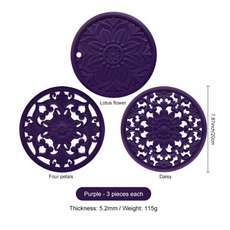 Cotton Pocket Pot Holder Kitchen Hot Pads Heat Resistant, Set of 4, Kitchen  Basic Trivet for Cooking and Baking, 7”x 9” (Purple) - Yahoo Shopping
