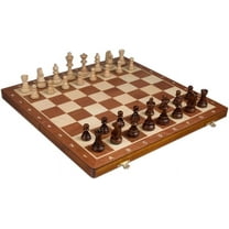 21 inch Tournament Ready Staunton Wooden Travel Folding Chess Set with Interior Storage