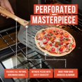 thumbnail image 4 of Chef Pomodoro Perforated Aluminum Metal Pizza Peel with Foldable Wood Handle (12 inch) 12 x 14 x 0.06 inches, 4 of 7