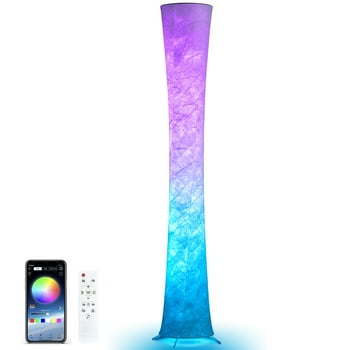 SUNMORY Soft Light LED Floor Lamp RGB Color Changing 61'' Modern Tall Lamp, Smart Standing Lamp With Remote Control and APP Control for Living Room, Bedroom and Game Room