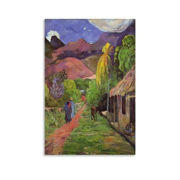 Paul Gauguin Prints Rue De Tahiti Canvas Wall Art Poster Picture Print Canvas Poster Wall Paint Art Posters Decor Modern Home Artworks Gift 12x18inch(30x45cm)