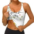 thumbnail image 4 of Haiem Home Sweet Home Floral Pattern Womens Sports Bra - U Neck Padded Low Impact Yoga Bra Workout Crop Top Gym Moisture-Wicking Workout Vest -Large, 4 of 9